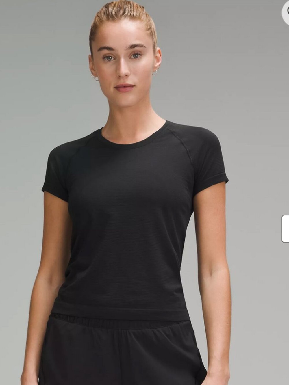 lululemon Swiftly Tech Short-Sleeve Shirt 2.0 Waist Length size 6 black